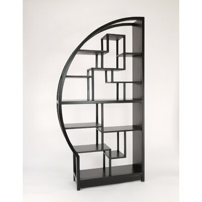 Russel 76" H x 40" W Solid Wood Geometric Bookcase - Image 0