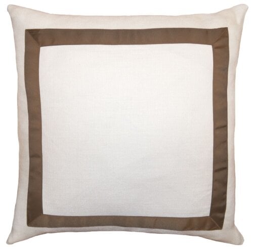 Square Feathers Marquess Feathers Throw Pillow Color: Birch/Brown, Size: 22" x 22" - Image 0