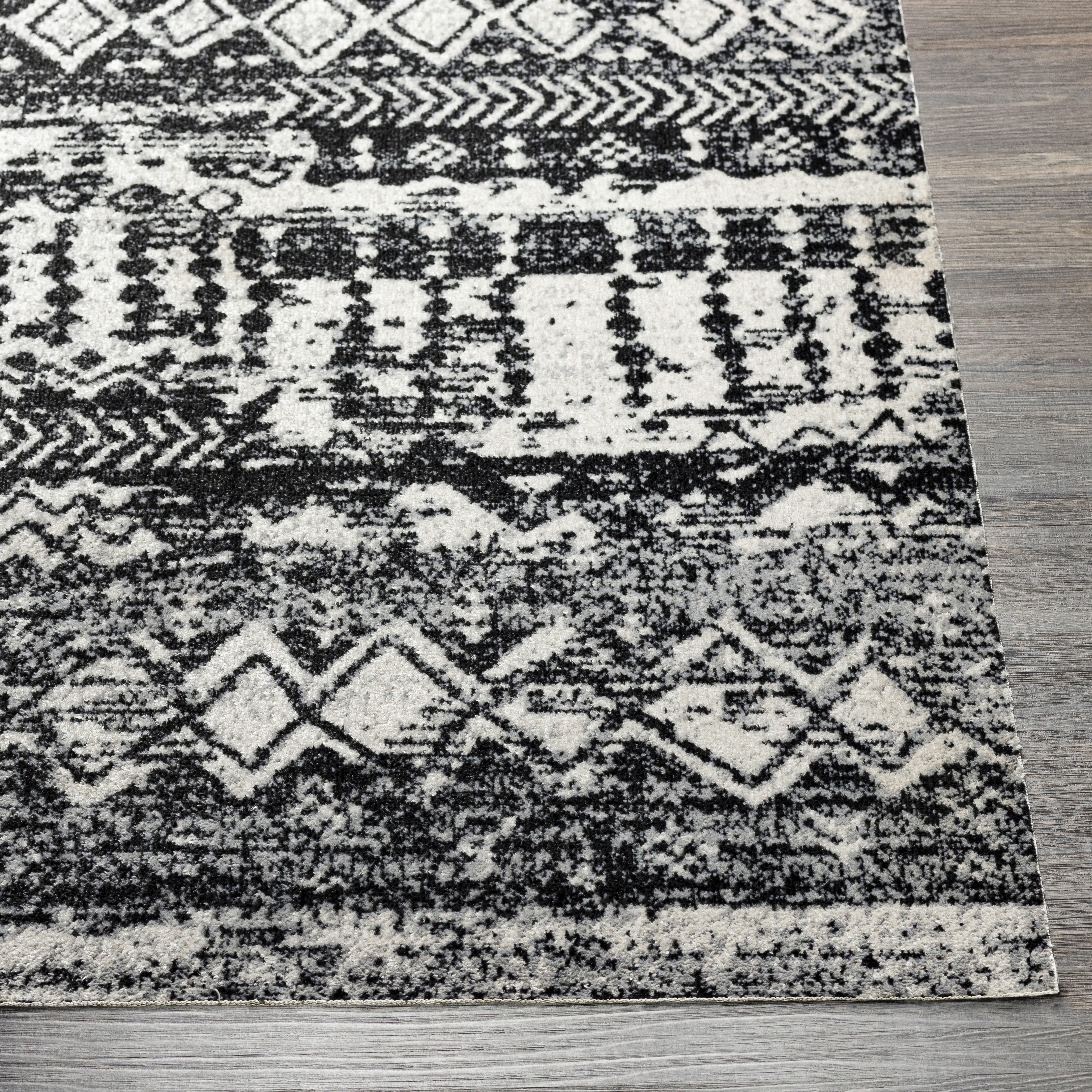 Lavadora Black Indoor 6'7" x 9' Machine Woven Rug - Image 2