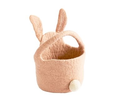 Felted Bunny Baby Easter Bucket, Dusty Blue - Image 2