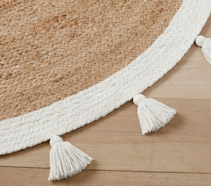 Chenille Jute Round Rug Natural/Ivory - Image 4