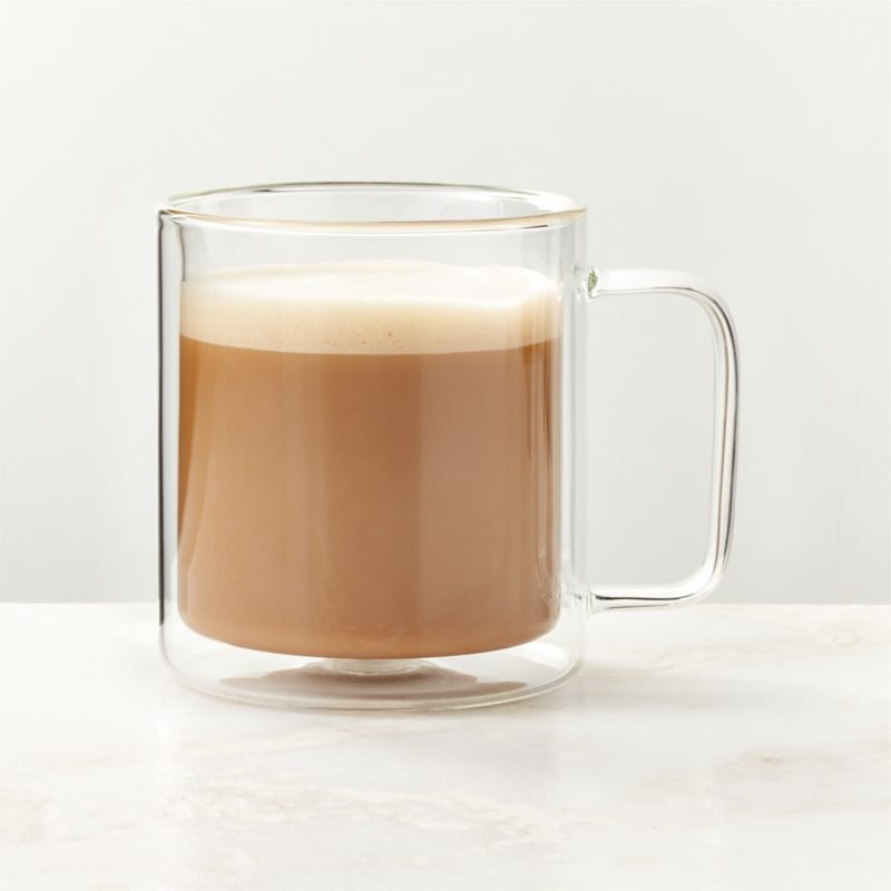 Cantina Clear Double Wall Glass Coffee Mug 15oz - Image 1