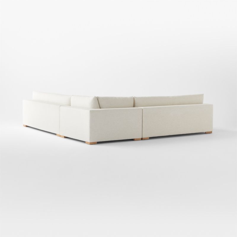 Deseo 3-Piece L-Shaped White Performance Fabric Deep Depth Sectional Sofa with Loveseat - Image 4