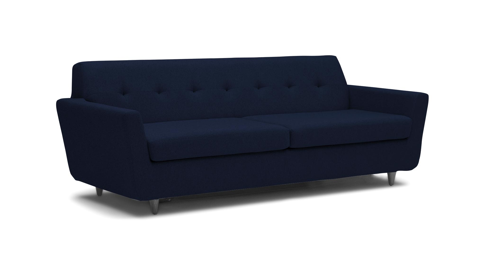 Blue Hughes Mid Century Modern Sleeper Sofa - Bentley Indigo - Mocha - Image 1