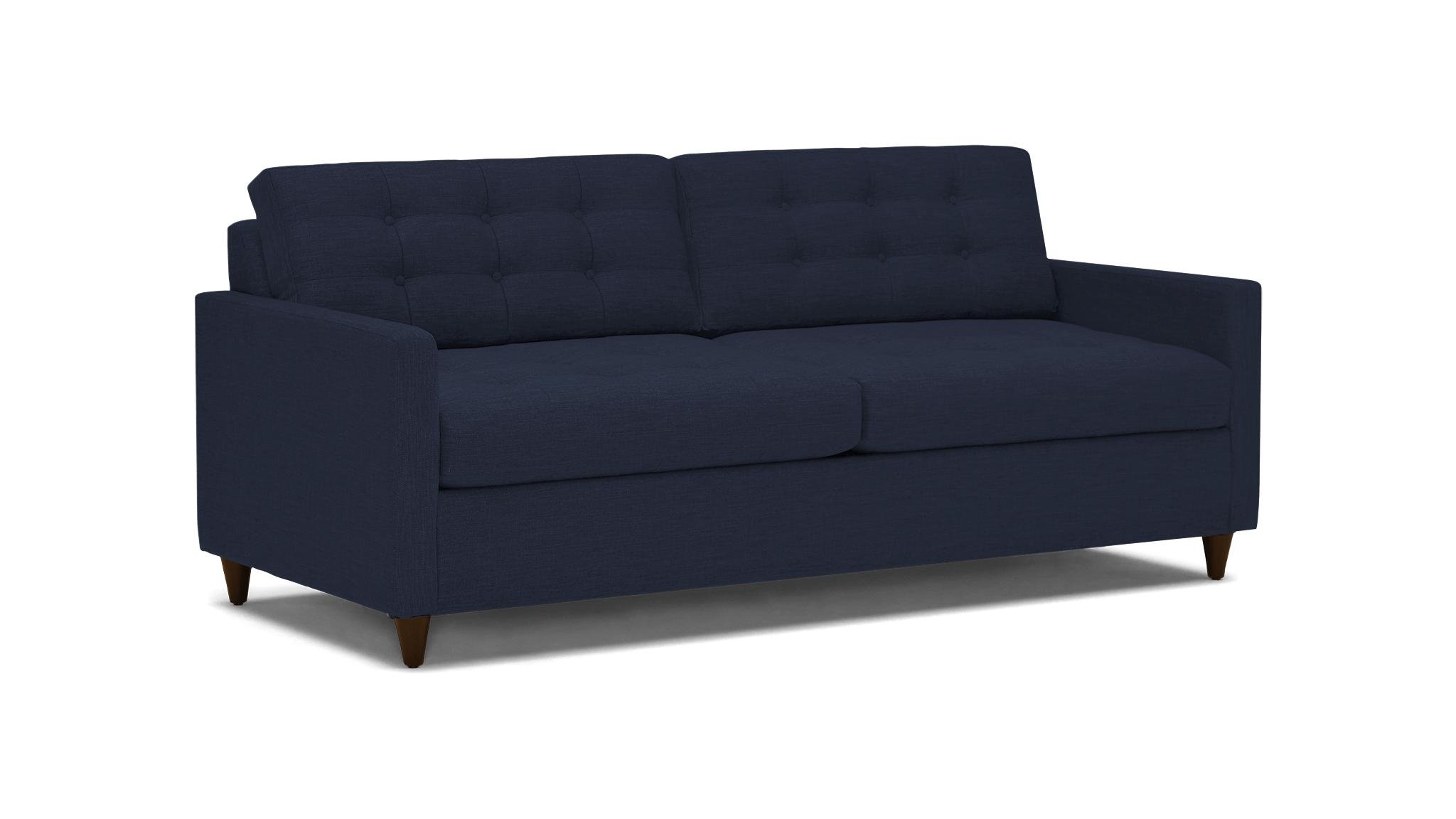 Blue Eliot Mid Century Modern Sleeper Sofa - Sunbrella Premier Indigo - Mocha - Foam - Image 1