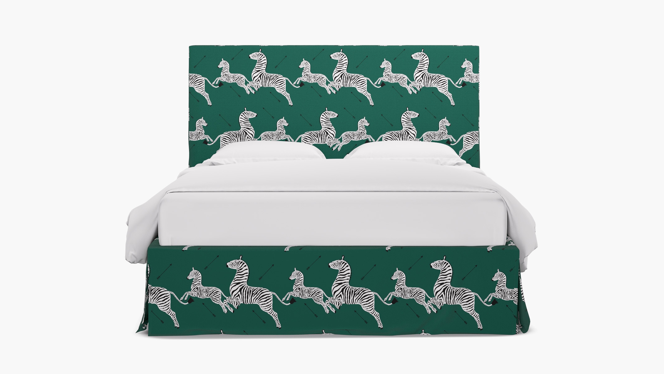 Slipcovered Bed, Emerald Zebra, Full - Image 0