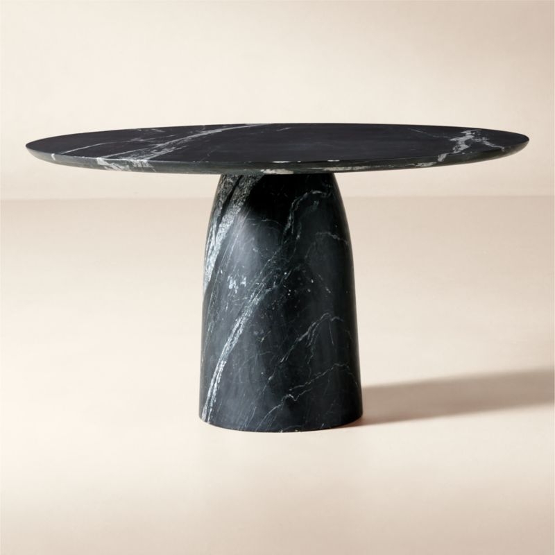 Babylon 54" Round Black Marble Dining Table - Image 3