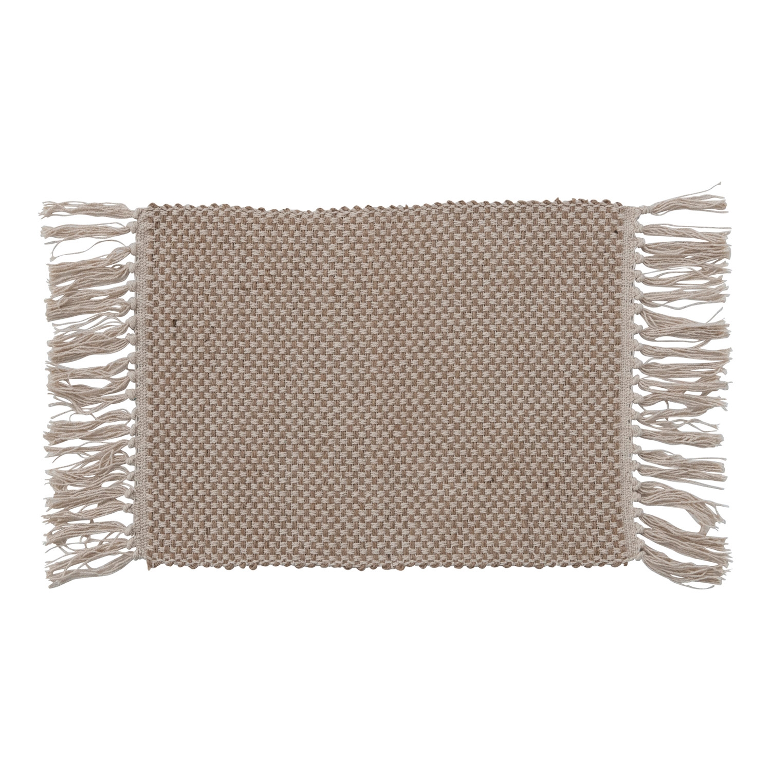 Woven Jute and Cotton Placemat with Fringe - Image 0