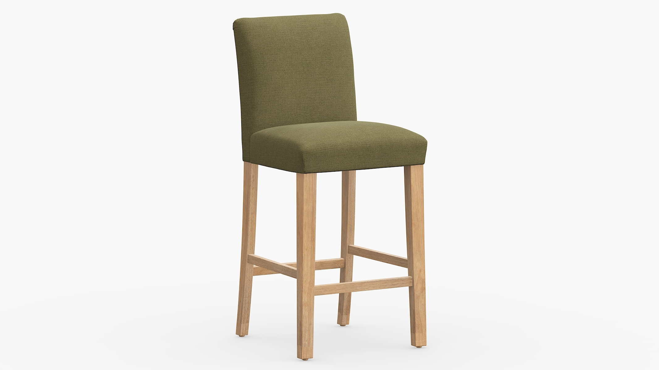 Classic Dining Bar Stool, Olive Everyday Linen, Natural - Image 0