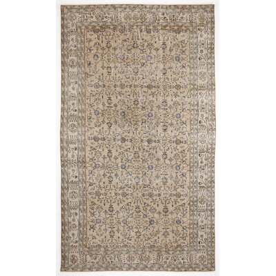 One-of-a-Kind Hand-Knotted 1960s Beige 5'2" x 10'10" Runner Area Rug - Image 0