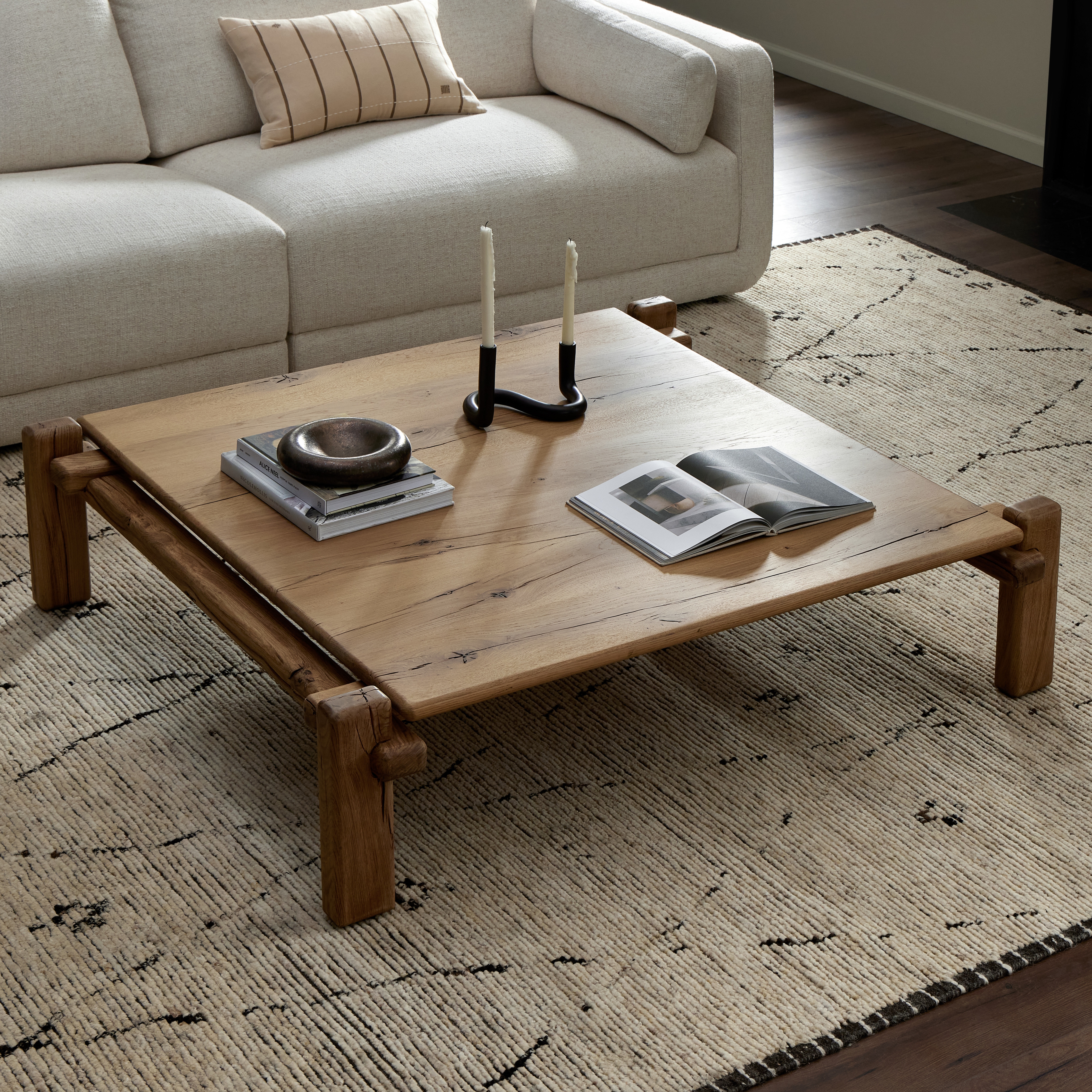 Marcia Square Coffee Table-French Oak - Image 1
