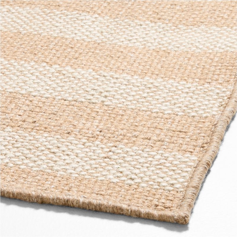 Stripe Performance Ivory and Natural Indoor/Outdoor Doormat 18"x30" - Image 1