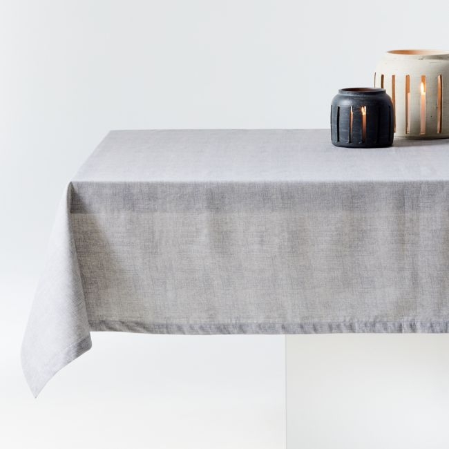Shiloh Stone Grey Easy-Care Tablecloth 60"x90" - Image 0