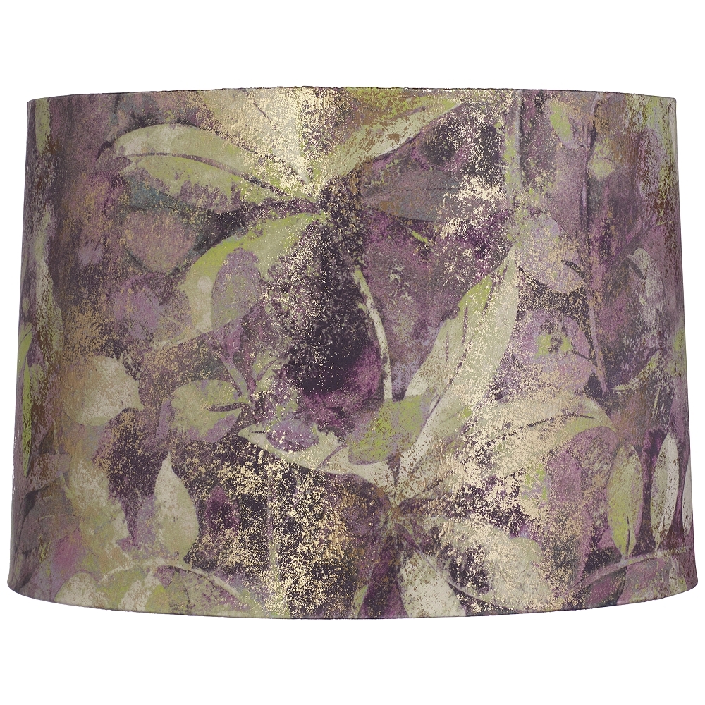 Springcrest Mollie Botanical Purple Leaf Velvet Drum 14x15x10 1/2 (Spider) - Image 0