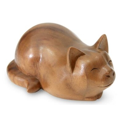 Filicia Kitty Cat Bliss Carved Wood Animal Sculpture - Image 0