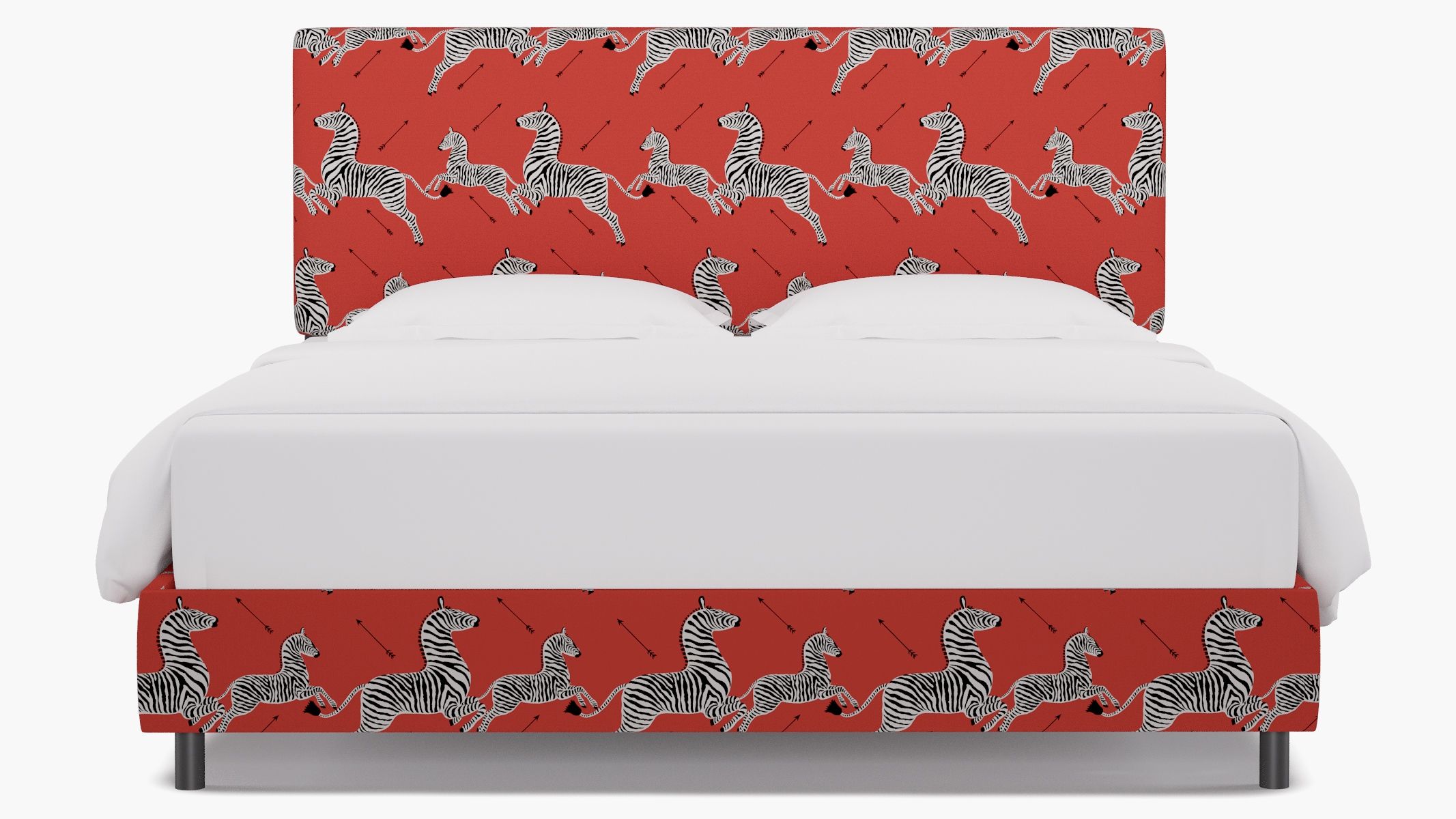 Square Back Bed, Coral Zebra, King - Image 0