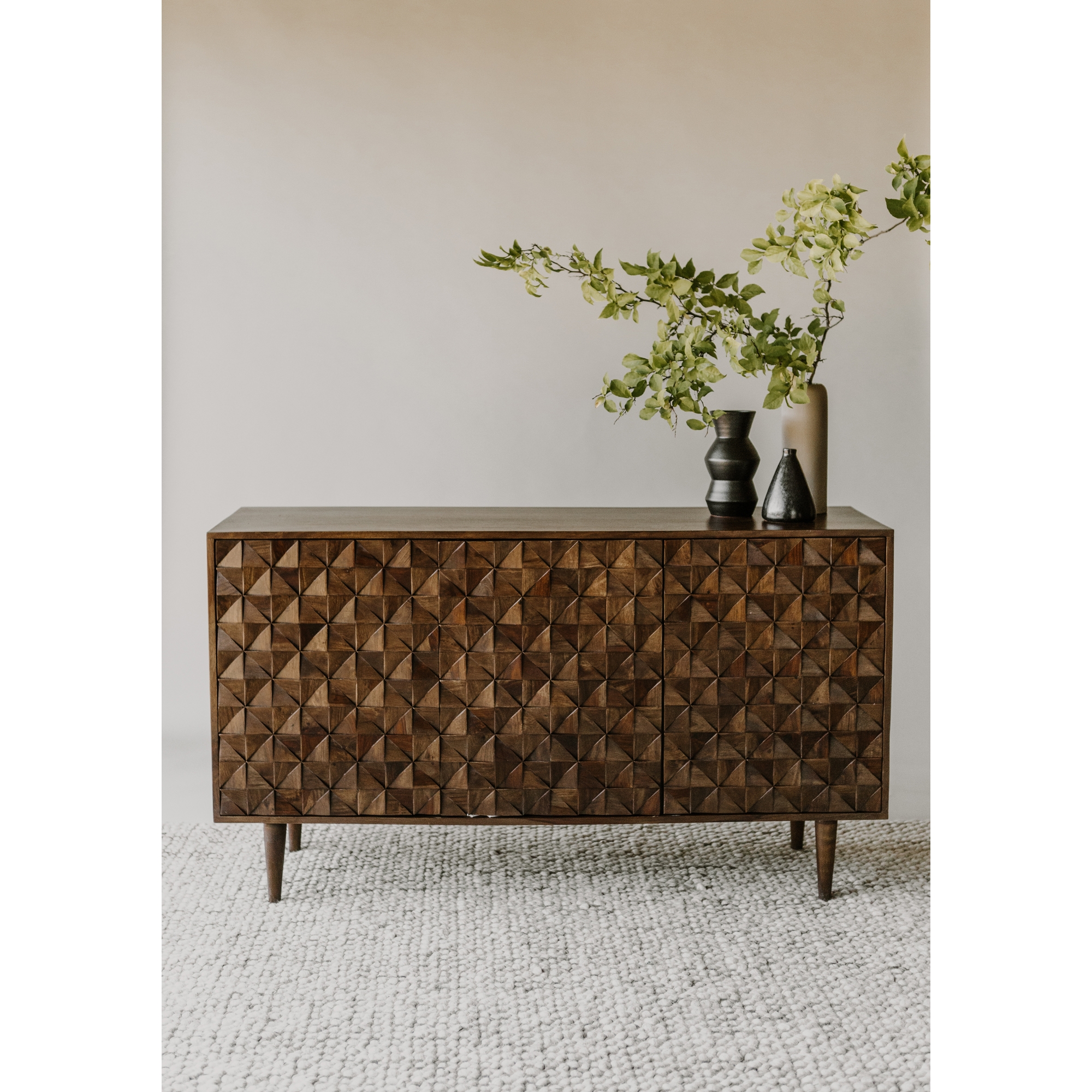 Pablo 3 Door Sideboard Dark Brown - Image 6