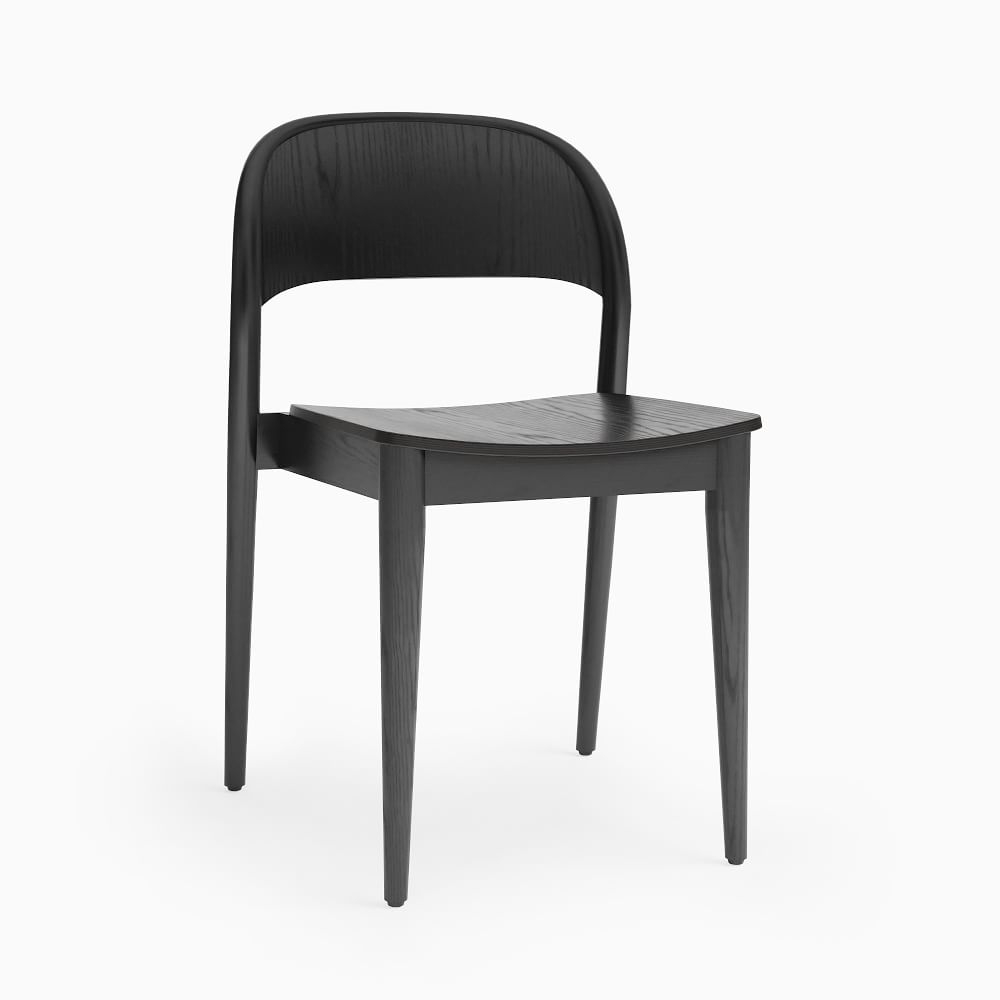 Hunter Shaped Wood Stacking Chair, Oak Wood, Dyed Black - Image 0
