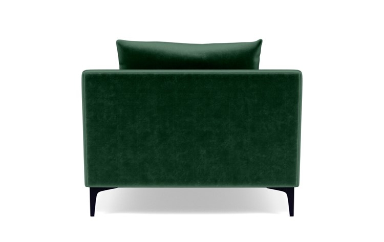 Sloan Chaise Chaise Lounge with Green Malachite Fabric, double down blend cushions, and Matte White legs - Image 3