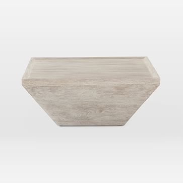 Teak Wood Square Outdoor Coffee Table, Weathered Gray - Image 2