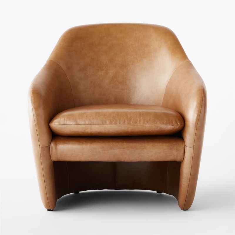 Pavia Lounge Chair, Russle Taupe Gray Leather - Image 0