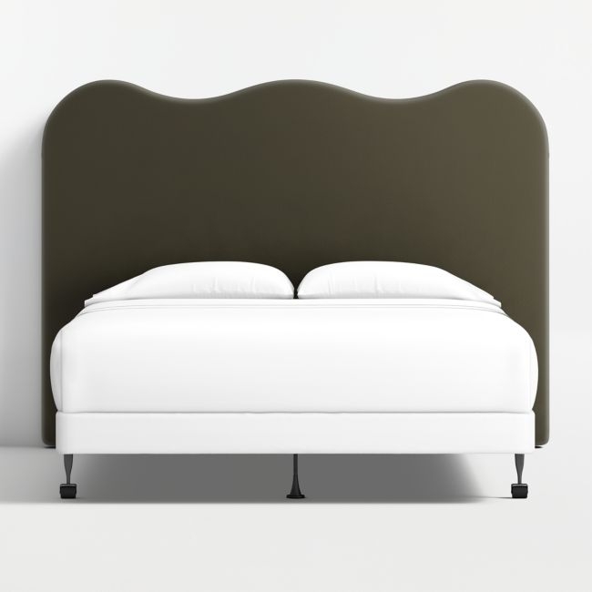 Amara Curved Upholstered Queen Headboard - Image 0