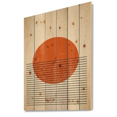 Minimal Geometric Compostions Of Elementary Forms XIII - Modern Print On Natural Pine Wood - Image 0
