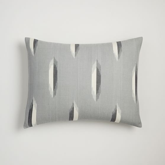 Oval Ikat Duvet, Standard Sham, Ash - Image 0