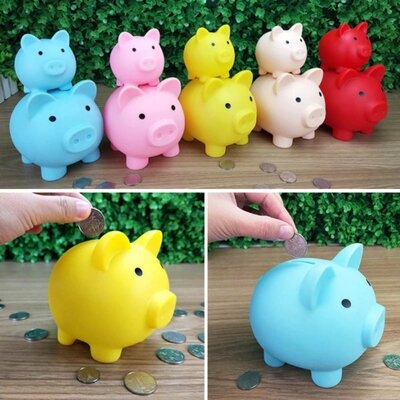 Creative Piggy Piggy Bank For Children Gift ,Decorative (Fleshcolor )Size L - Image 0