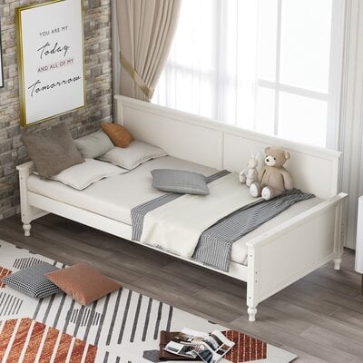 Rose Twin Size Solid Wood Day Bed In White - Image 0