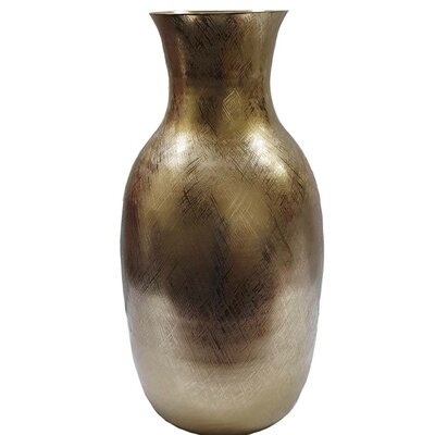Lanesboro Gold Streaks 22.4'' Metal Table Vase - Image 0