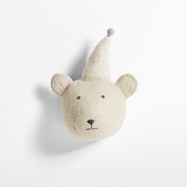 Felt Bear Animal Head Wall Decor - Image 0