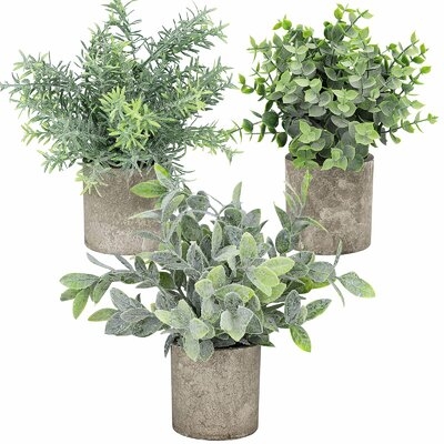 Artificial Eucalyptus Plants ,Mini Potted Faux Plant,Fake Plants In Pots , Farmhouse Decor Plant - Image 0