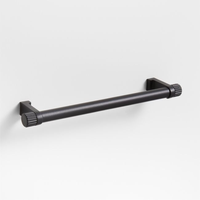 Modern 6" Fluted Matte Black Cabinet Drawer Bar Pull - Image 0