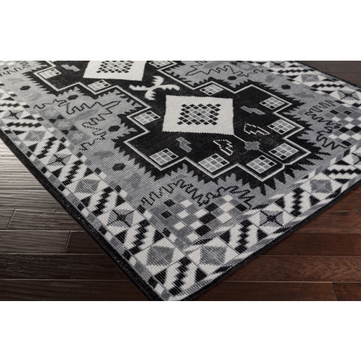 Pazar Black Indoor 5'6" x 8'6" Handmade Rug - Image 2