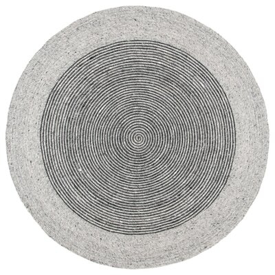 Husman Geometric Handmade Flatweave Wool/Cotton Gray/Black Area Rug - Image 0