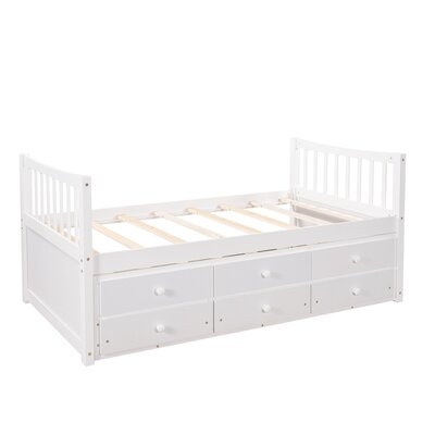 Wooden Bed ,daybed With Trundle And Drawers, Twin Size,white - Image 0