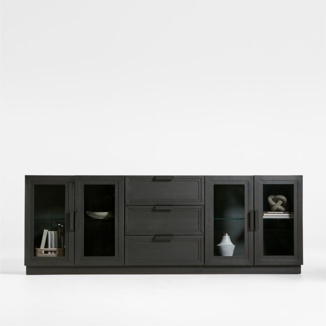 Calypso 90" Black Wood Storage Media Console - Image 0