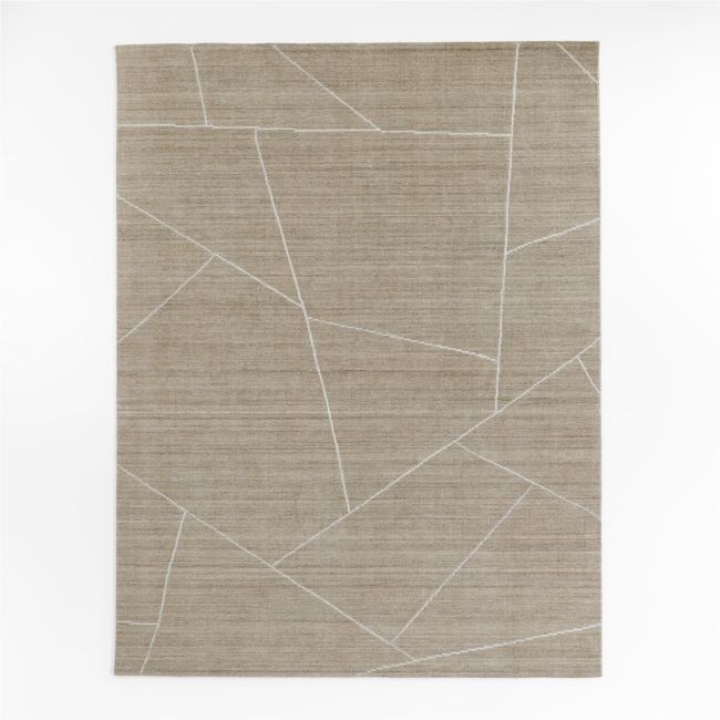 Teramo Performance Handwoven Abstract Dark Taupe Area Rug 6'x9' - Image 0