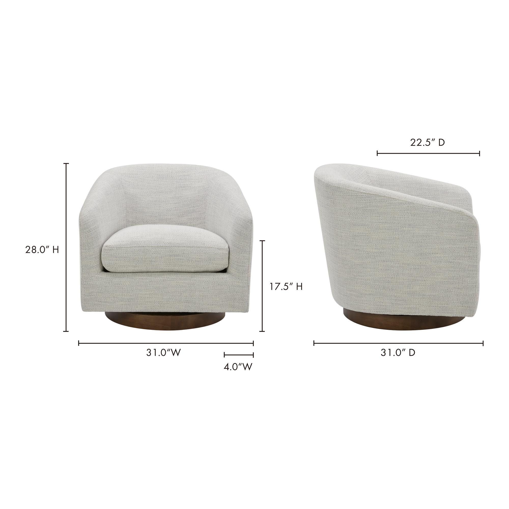 Oscy Swivel Chair Splashed White - Image 12