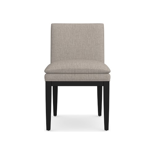 Laguna Side Chair, Standard Cushion, Perennials Performance Melange Weave, Light Sand, Ebony Leg - Image 0