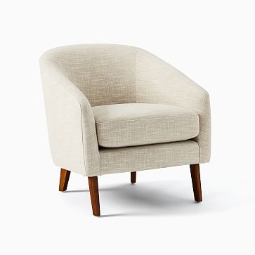 Jonah Chair, Poly, Yarn Dyed Linen Weave, Sand, Pecan - Image 1