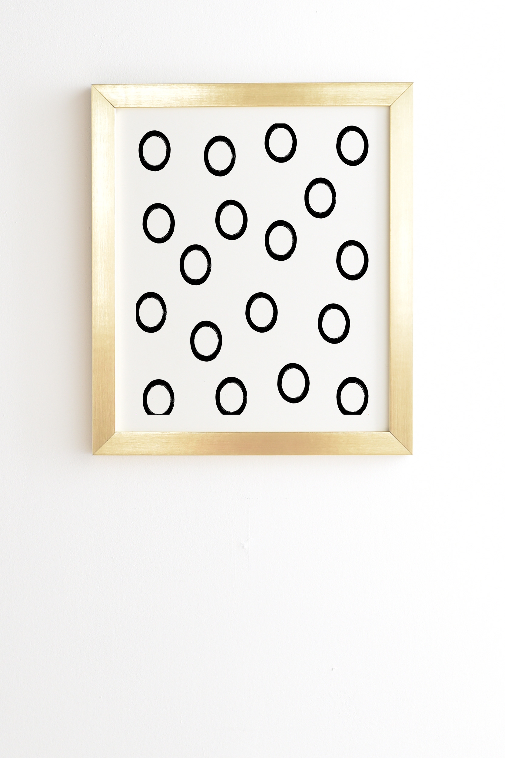 Monochrome Circles V2 by Kelly Haines - Framed Wall Art Basic Gold 11" x 13" - Image 0