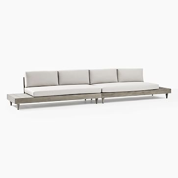 Portside Low Outdoor 162 in Sofa, Weathered Gray - Image 3