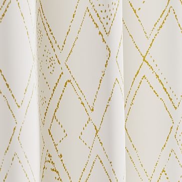 Hand Drawn Diamond Curtain, Set of 2, Dark Horseradish 48"x84" - Image 3