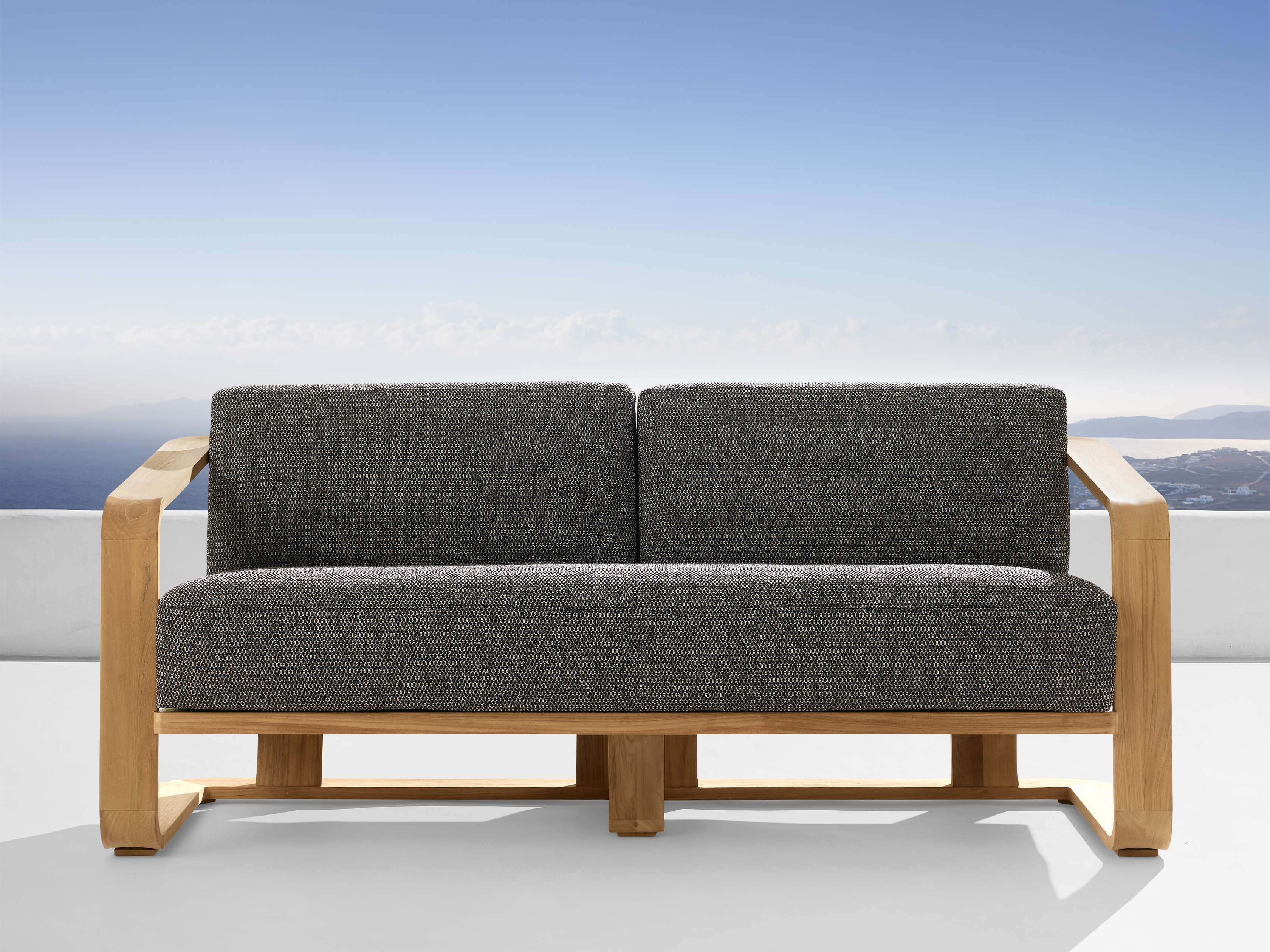 Sonoma Outdoor Sofa Teak in Natural  Dahlia Carbon/88" - Image 0