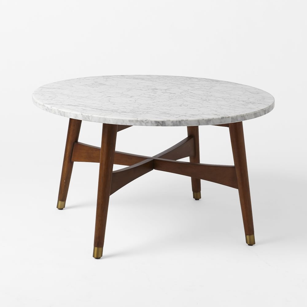 Reeve Mid-Century Coffee Table, Marble - Image 0