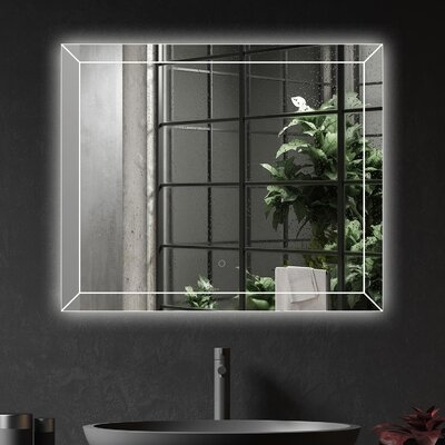 Ivy Bronx 48X30 Inch Faddish LED Bathroom Mirror, IP44, 6000K-6500K, Energy Saving Copper-Free Silver LED Wall Vanity Mirror - Image 0