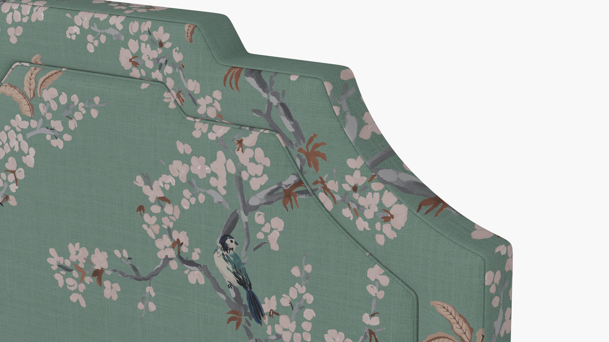 Art Deco Headboard, Mint Cherry Blossom, Full - Image 2