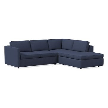 Harris 104" Right Multi Seat 2-Piece Bumper Chaise Sectional, Standard Depth, Deco Weave, Midnight - Image 0